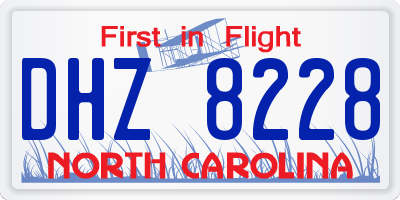 NC license plate DHZ8228
