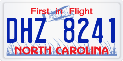 NC license plate DHZ8241