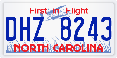 NC license plate DHZ8243