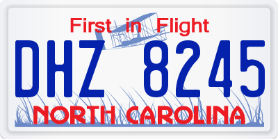 NC license plate DHZ8245