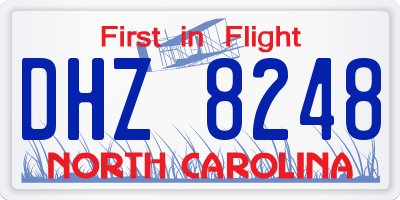NC license plate DHZ8248