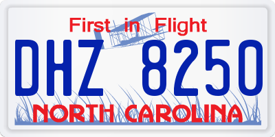 NC license plate DHZ8250