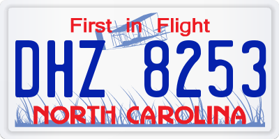 NC license plate DHZ8253