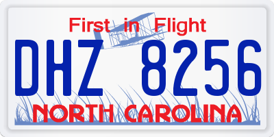 NC license plate DHZ8256