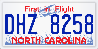 NC license plate DHZ8258