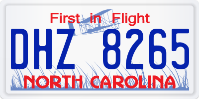 NC license plate DHZ8265
