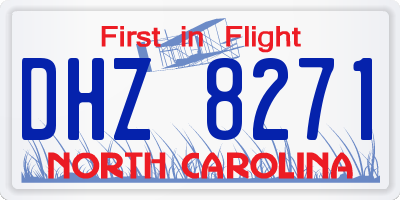 NC license plate DHZ8271