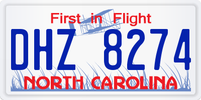 NC license plate DHZ8274