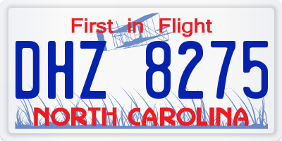 NC license plate DHZ8275