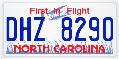 NC license plate DHZ8290