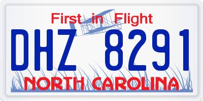NC license plate DHZ8291