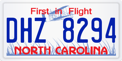 NC license plate DHZ8294