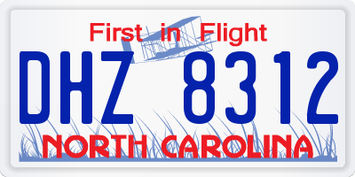 NC license plate DHZ8312