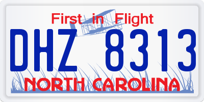 NC license plate DHZ8313