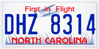 NC license plate DHZ8314