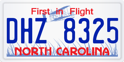 NC license plate DHZ8325