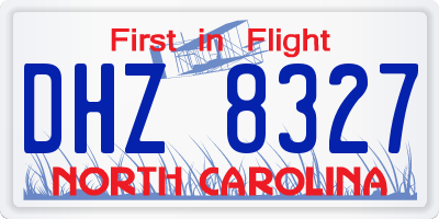 NC license plate DHZ8327