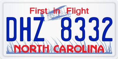 NC license plate DHZ8332