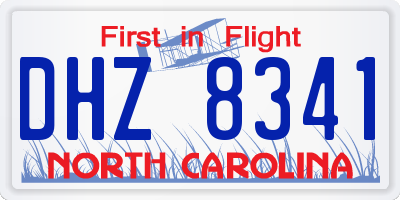 NC license plate DHZ8341