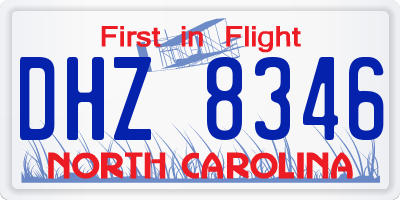 NC license plate DHZ8346