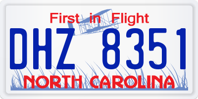 NC license plate DHZ8351