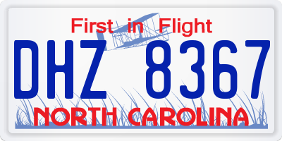 NC license plate DHZ8367