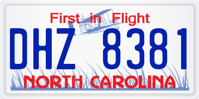 NC license plate DHZ8381