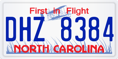NC license plate DHZ8384