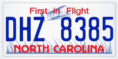 NC license plate DHZ8385