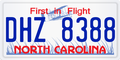 NC license plate DHZ8388