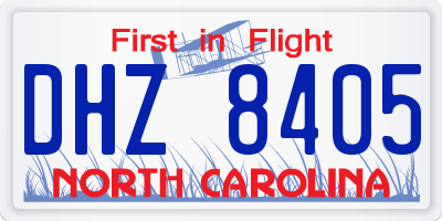 NC license plate DHZ8405