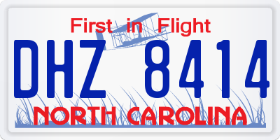 NC license plate DHZ8414