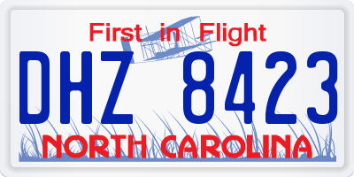 NC license plate DHZ8423