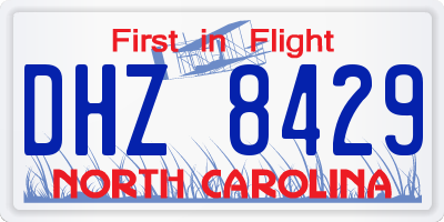 NC license plate DHZ8429