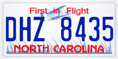 NC license plate DHZ8435