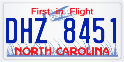 NC license plate DHZ8451