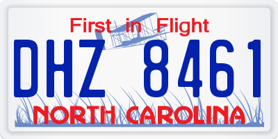 NC license plate DHZ8461