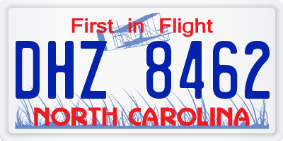 NC license plate DHZ8462