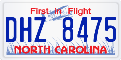 NC license plate DHZ8475