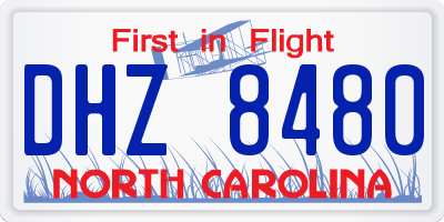 NC license plate DHZ8480