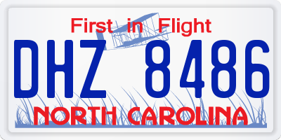 NC license plate DHZ8486
