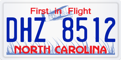 NC license plate DHZ8512