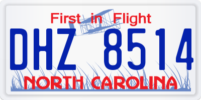 NC license plate DHZ8514