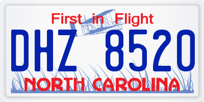 NC license plate DHZ8520
