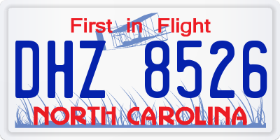 NC license plate DHZ8526