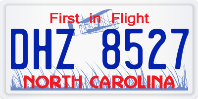 NC license plate DHZ8527