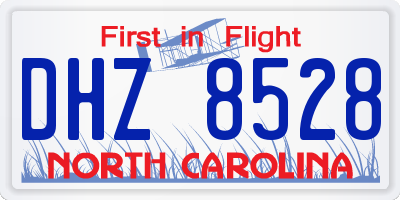 NC license plate DHZ8528
