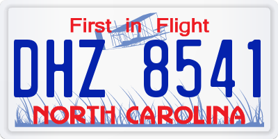 NC license plate DHZ8541