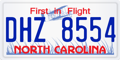 NC license plate DHZ8554