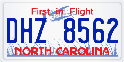 NC license plate DHZ8562